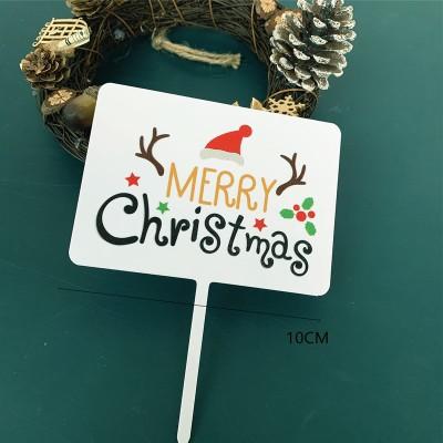 China DIY Handmade Party Decor Merry Christmas Acrylic Cake Topper For Christmas Cake Decoration for sale