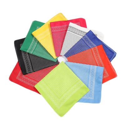 China Multifunctional used square price polyester dot print headwear multifunctional scarf bandana cheap bandana for sale