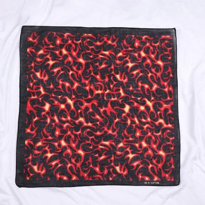 China Bandana 100% wild riding used multifunctional cotton bandana 54*54CM (22 inches) headband fire flame one for sale