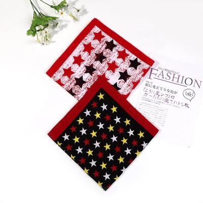 China Multifunctional used custom square outdoor bandana print ethnic street hip-hop fashion star shape star shape cotton bandana for sale