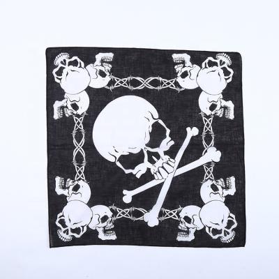 China 54*54cm Cotton Scarf Skull Bandanas Custom 100% Cotton Multifunctional Used Comfortable Square Organic Bandana for sale