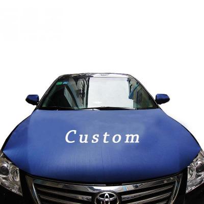 China Cheap Custom Logo Woven Hood Cover Flag Car Hood Flag Outdoor Use Polyester Car Motor for sale