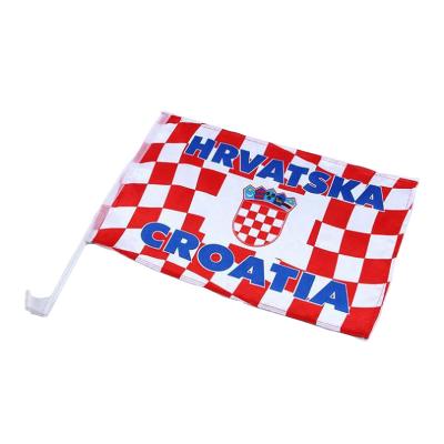 China Wholesale High Quality Croatian Country Customized Sublimation Car Window Flags Strong Various Color Stability Car Flag Polyester Small for sale