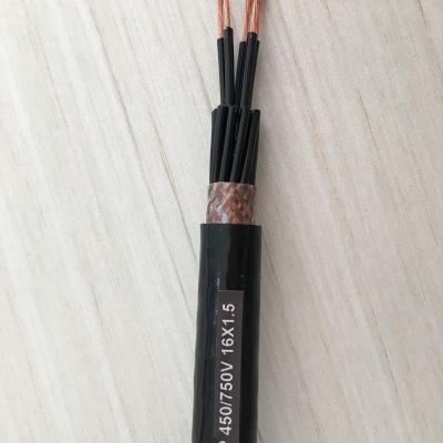 China Construction Control Cable PVC KVVRP 450/750V 16X1.5mm2 Flexible Copper Wire Braiding Shield for sale