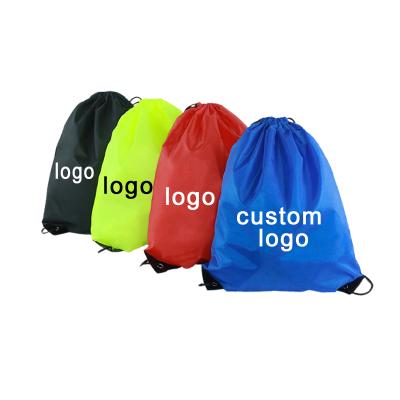 China Lightweight Wieght Custom Design Logo Sports Waterproof Drawstring Backpack Polyester Drawstring Gym Bag For Men for sale