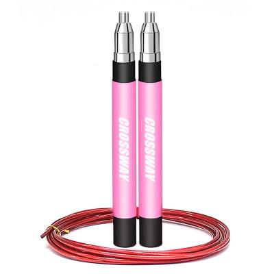 China Exercise Fitness Aluminum Alloy Steel Rope Self Jumping Outdoor Weighted Rope Adult Children Locking Jump Rope for sale