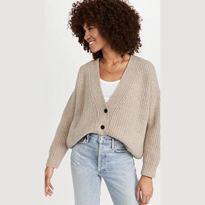 China Korean Fashion Women's Anti-pilling Knitwear Button Solid Women's Cardigan Sweater for sale