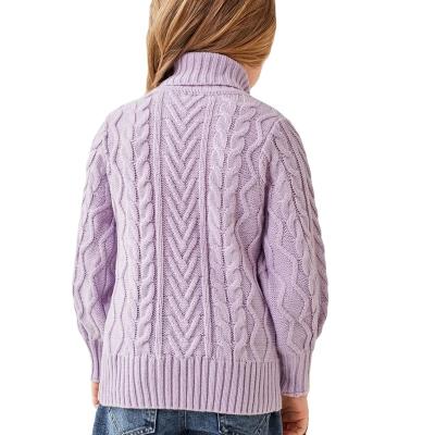 China New Design OEM/ODM Anti-Shrink Girl Child Long Sleeve Custom Knit Single Neck Kid Pullover Sweater Top for sale