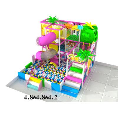 China Hot Selling Indoor Wooden Playground Children's Wooden Playhouse Playhouse With Slide Happy Zone For Kids for sale