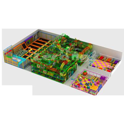 China Customized Wooden Jungle Theme Kids Gym Playground Equipment Indoor Kids Soft Indoor Playground Playground Equipment Set for sale