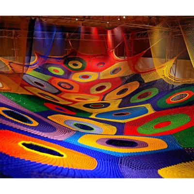 China Maze Children's Trampoline Commercial Colorful Steel Hook Net Children's Indoor Honeycomb Playground Nets Climbing for sale