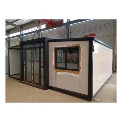 China Mobile Home Camping Container House with Optional Steel Door Double Wing Folding Room for sale