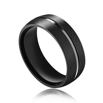 China 2019 Hot Sale Fashionable Stainless Steel Rings Black Ring For Men Custom Backed for sale