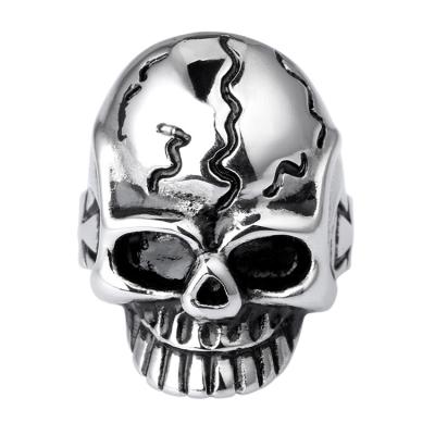 China Vintage Stainless Steel Skull Rings For Women Mens Gothic Vintage Ring Biker Custom Backed for sale