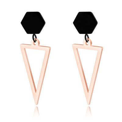 China China Jewelry Supplier TRENDY Supply Inverted Geometric Triangle Shape Earrings Custom Backed for sale