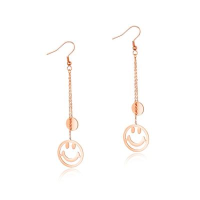 China 2021 FASHIONABLE Smile Face Element 316L Steel Hook Earrings Women Unfading Jewelry for sale