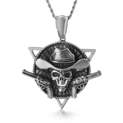 China Hiphop The Caribbean Skull Pendant Navy Style Jewelry Punk Pirates For Men Custom Backed for sale