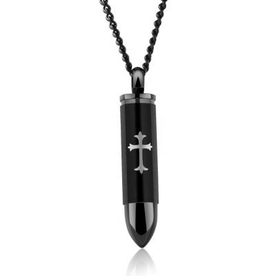 China Fashionable new collection necklaces jewelry for man black crosss necklace can open backed custom for sale