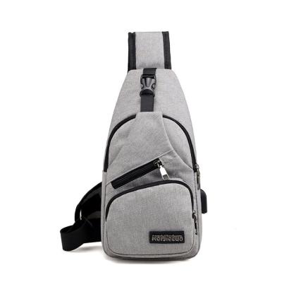 China With Logo Sports Nylon Chest Bag Men Single Shoulder Bag USB Body Pack Custom Small Sling Waterproof Crossbody Bag for sale