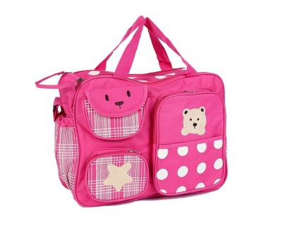 China Customized cheap simple reusable pink diaper WRAPPING BAG baby diaper bag nylon diaper bag for sale