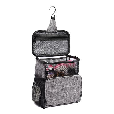 China Fashion Wholesale High Quality Polyester Window Organizer Cosmetic Storage Travel Toiletry Hanging Bag For Men for sale