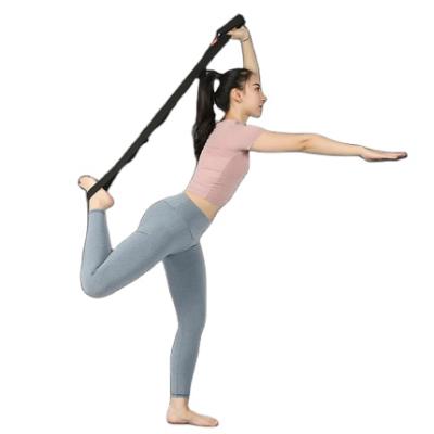 China Flexible Polyester Fabric Yoga Strap Stretch Strap With 10 Loops Non-elastic Soft Polycotton Yoga Stretching Strap for sale