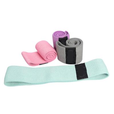 China Wholesale Fashion Polyester Fabric Small MOQ Customized Elastic Logo Booty Resistance Bands Pilates Yoga Hip Belt for sale