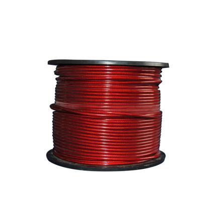 China Rope 7x7 PVC/Vinyl Red Coated Galvanized Steel Wire Rope for sale