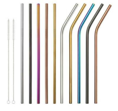 China Stainless Steel Viable Reusable Drinking Shorts And Long Mini Straws Bubble Tea In Bulk Packaging for sale