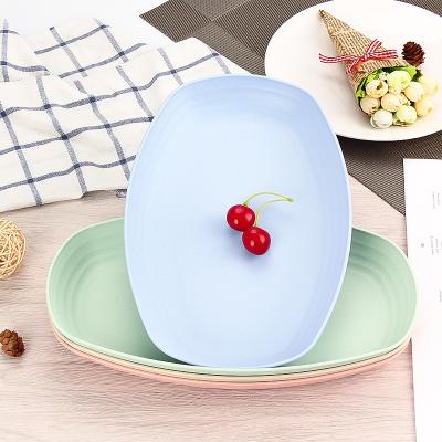 China Eco-Friendly Sustainable Fish Dishes Colored Biodegradable Wheat Straw Fiber Dinner Plates for sale