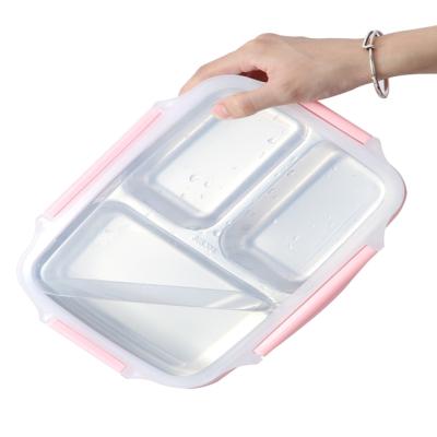 China Leakproof Freshness Preservation 304 Stainless Steel Food Grade Food Grade Lunch Box With Compartment for sale