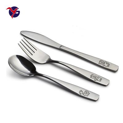 China Sustainable Sustainable International Kids Cutlery Stainless Steel Silver Utensil Set Kids Silverware for sale