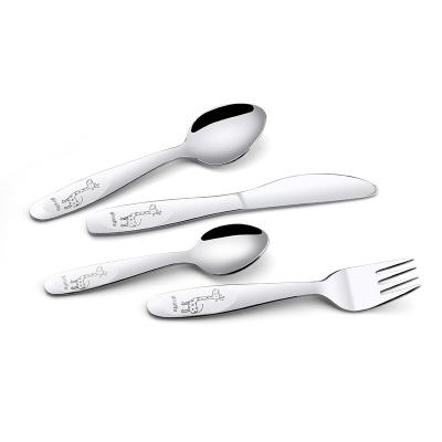 China Baby Disposable Disposable Kids Utensil Dinnerware Set Baby Food Spoon Fork Spoon Safe Children Feeding Cutlery With Gift Box for sale