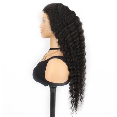 China Deep Wave Pre Plucked Peruvian Undetectable Virgin Hair Frontal Wig 30inch Lace Frontal Wig Hd 30inch Swiss Deep Wave Lace Frontal Wig for sale