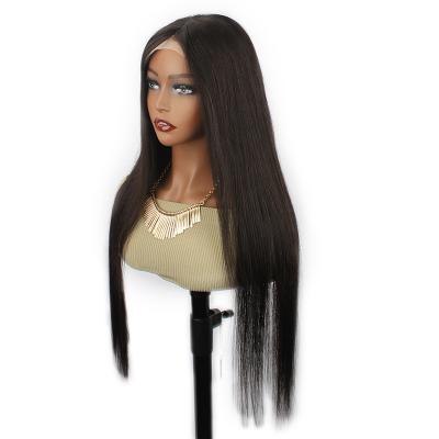 China Yaki seller wholesale supplier raw nigeria glueless virgin cuticle lined 150% 180% density 30 in wig hd lace up black hair wig for sale