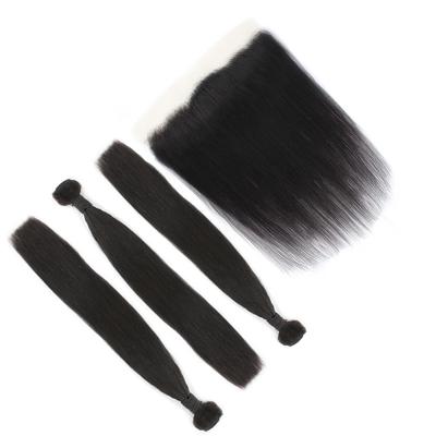 China Free Sample India Best Seller Silky Straight Wave Selling Remy Hair For Weaves Transparent Lace Closure 13x4 13x6 Hair Bundles With Headband for sale