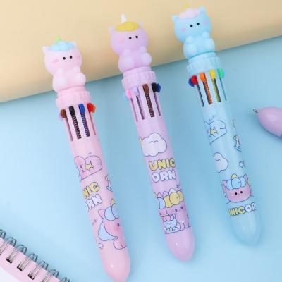 China New Cute Fresh Style Unicorn 6 Color Tip Pen For Kid Gift School Fancy &Office Supplies Stationery Pen Ballpoint Supplier Kawaii for sale