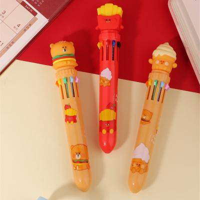 China New Hot Selling Promotional Multifunctional Cool Cute Ball Pen With Custom Logo Cute Manual Ballpoint Pens For Girls Support Fast Food Pen for sale