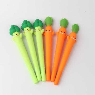 China Normal cute carrot vegetable silicone pen childernes neutral pen for sale