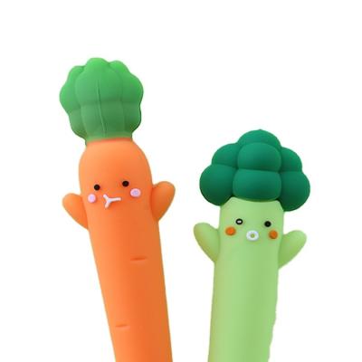 China Normal cute carrot vegetable silicone pen childernes neutral pen for sale