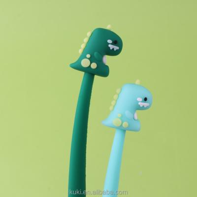 China Small and beautiful silica gel normal soft lovely dinosaur style fashion pen cool pen student writing shake for sale