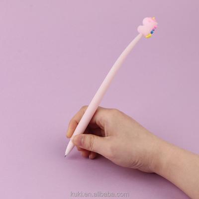 China Cool pen fashion silicone normal cute unicorn rainbow small and cute student writing flip pen for sale