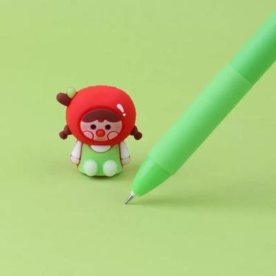 China office & School Pen Fruit Girl Ball Pens for Kids School Apple Press and Orange Pen Stationery Supplier Kuki Brand Pens for sale