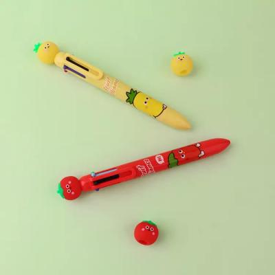 China Popular KUKI Fruit Union Roller Pen With Custom Logo Tip 10 Multi Color Ball Pens For Girl Gift Pens Promotional Tip for sale