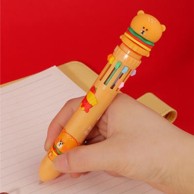 China office & Tip Pen Cute Girl Gift Fast Food Pen With Custom Logo Bear Color Hand Account Pen High Quality Promotional Gift 10 School for sale