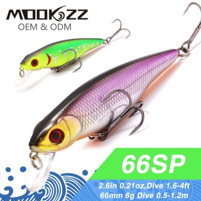 China ABS Plastic MOOKZZ  66mm 77mm 88mm Hard Bait Minnow Plastic Hard Fishing Lures Hard Fishing Lure Crank Bait Lake River Fishing Wobblers for sale