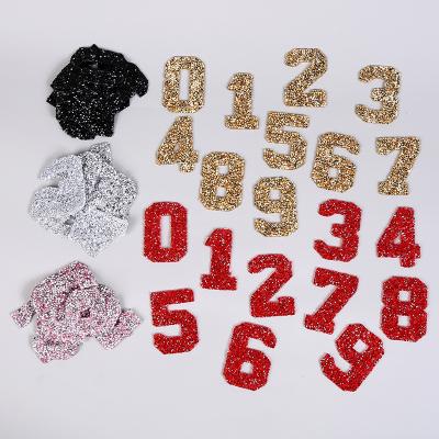 China Flatback Custom Size Color Number Crystal Rhinestone Iron on Patch 3D transfer for Garment Accessory for sale