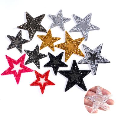 China Flatback NEW Hot Sale Crystal Star Patch  Rhinestone star Sparkly  Star Iron on Patch  for Clothing for sale