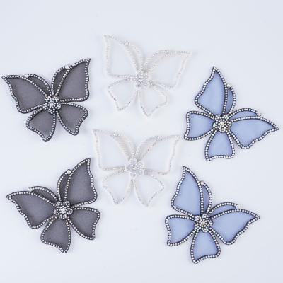 China 3D Iron on butterfly Rhinestones Patch Crystal Handmade Beads for Garment Bag for sale