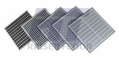 China Portable Aluminum Perforated Raised Floor Tiles Airflow Rate With Solid Panel for sale